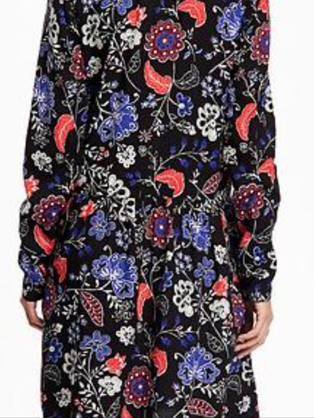 Old Navy Size LG Floral Shift Mini Dress - Black with Red & Blue Accents